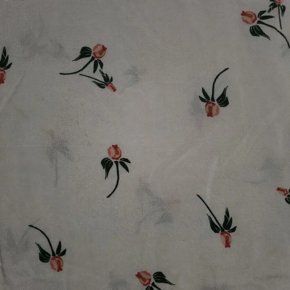 Free People Red Rose Floral Mini White Dress EUC